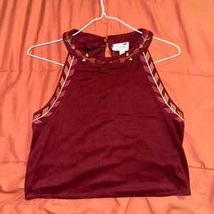 Maroon Sleeveless Top